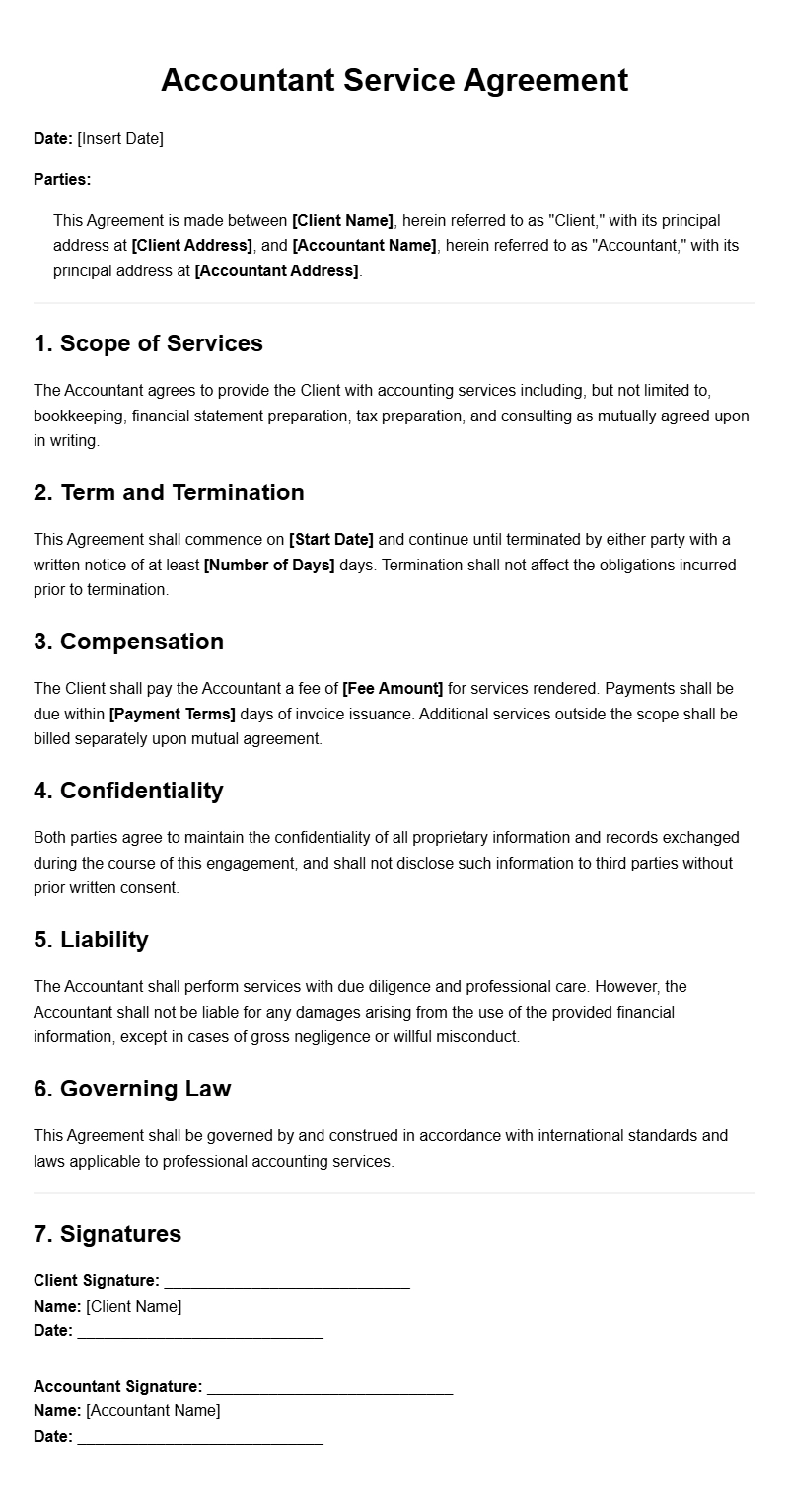 Accountant Service Agreement Templates for Smooth Contracts