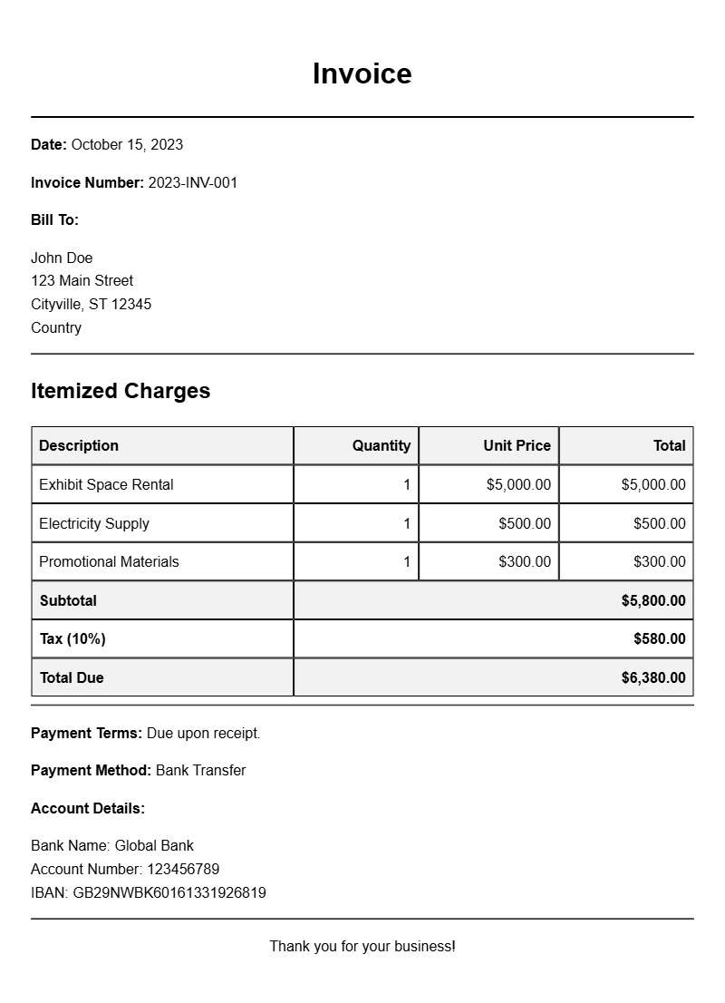 Auto Expo Invoice Samples: A Comprehensive Guide