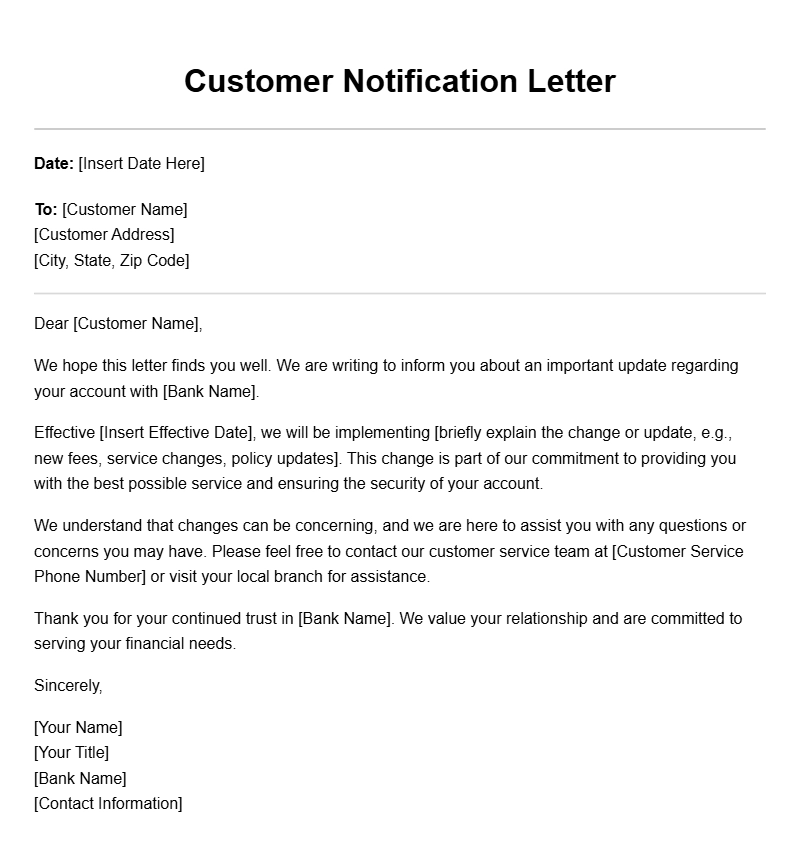 Effective Bank to Customer Letter Templates for Every Need