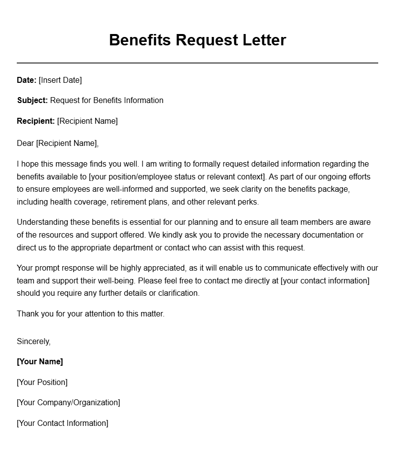 Effective Benefits Request Letter Templates for Success