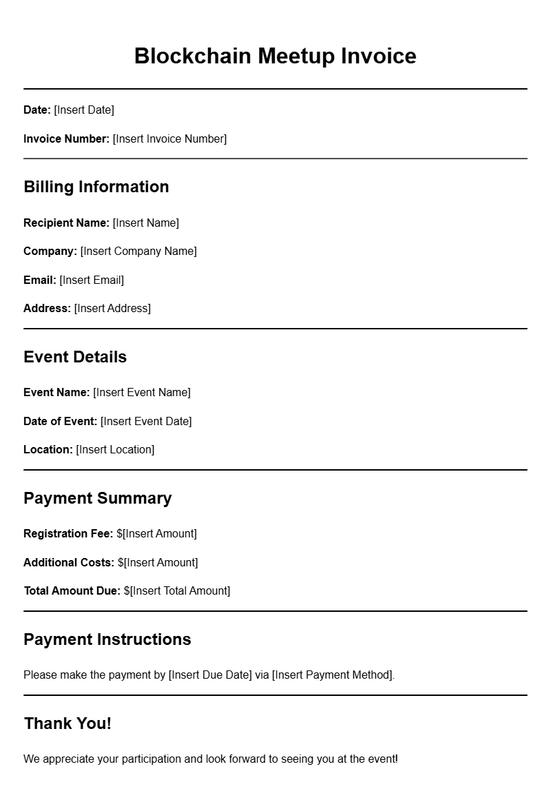 Blockchain Meetup Invoice Templates for Easy Billing