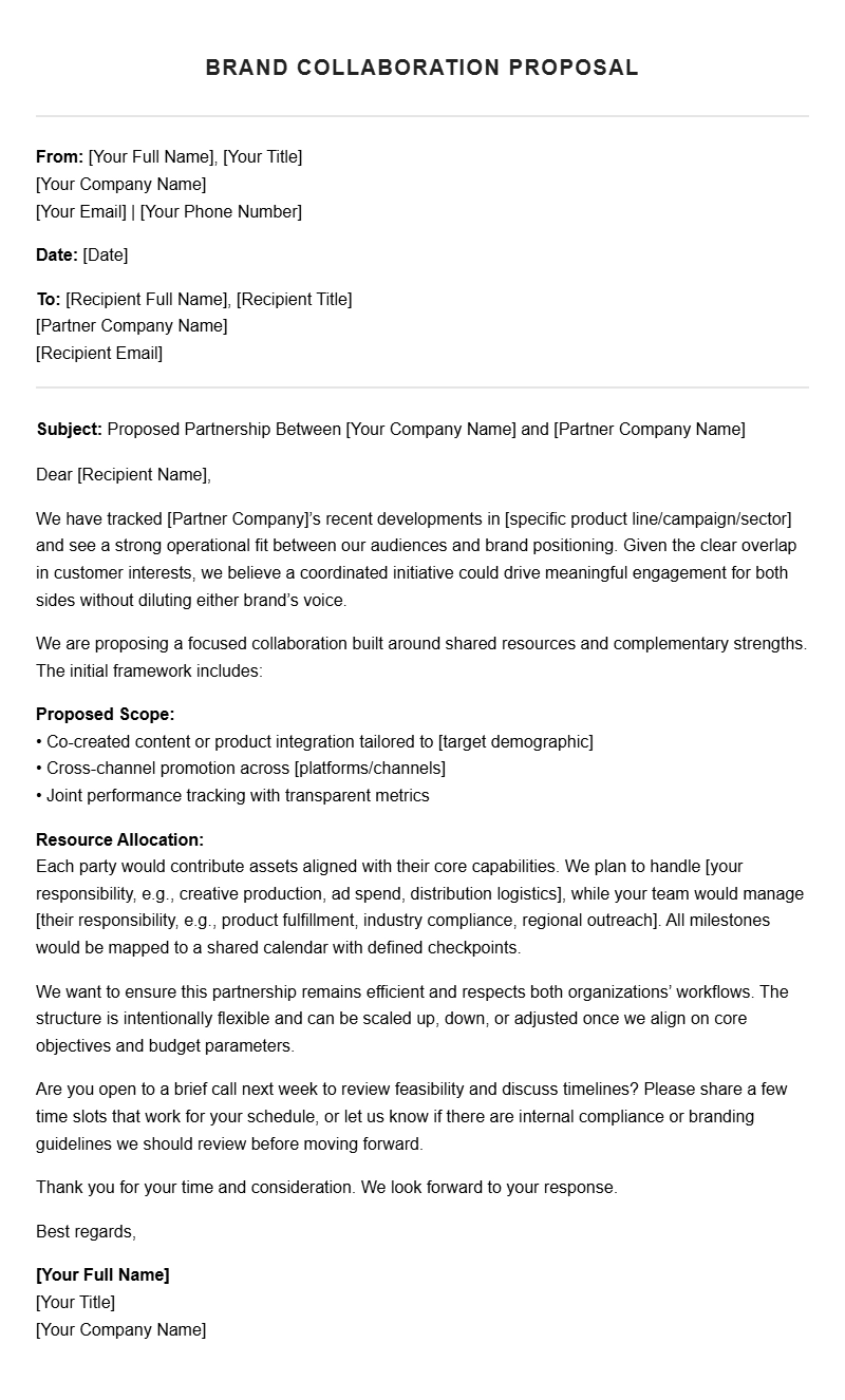 Brand Collaboration Letter Templates & Examples