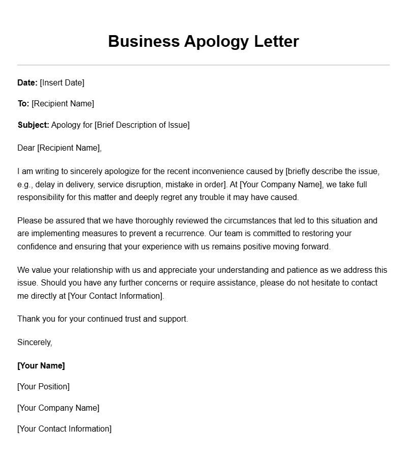 Professional Business Apology Letter Templates for All Situations