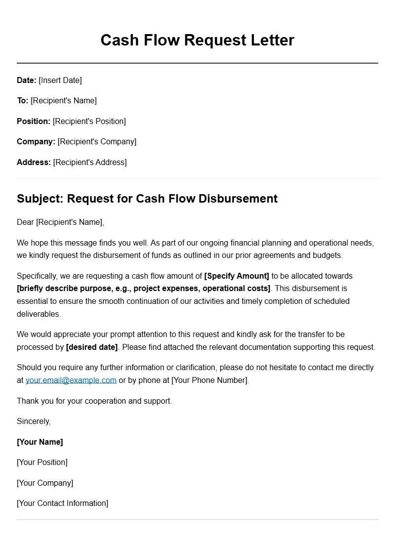 Effective Cash Flow Request Letter Templates for Business Owners