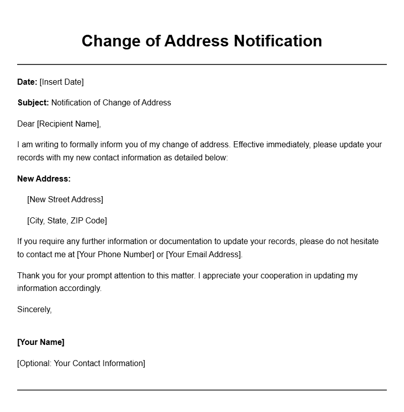 Change of Address Letter Templates for a Smooth Transition