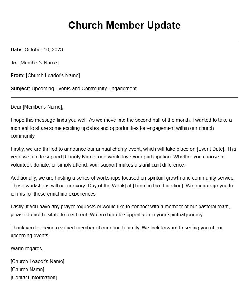 Church Member Letter Templates for Effective Communication