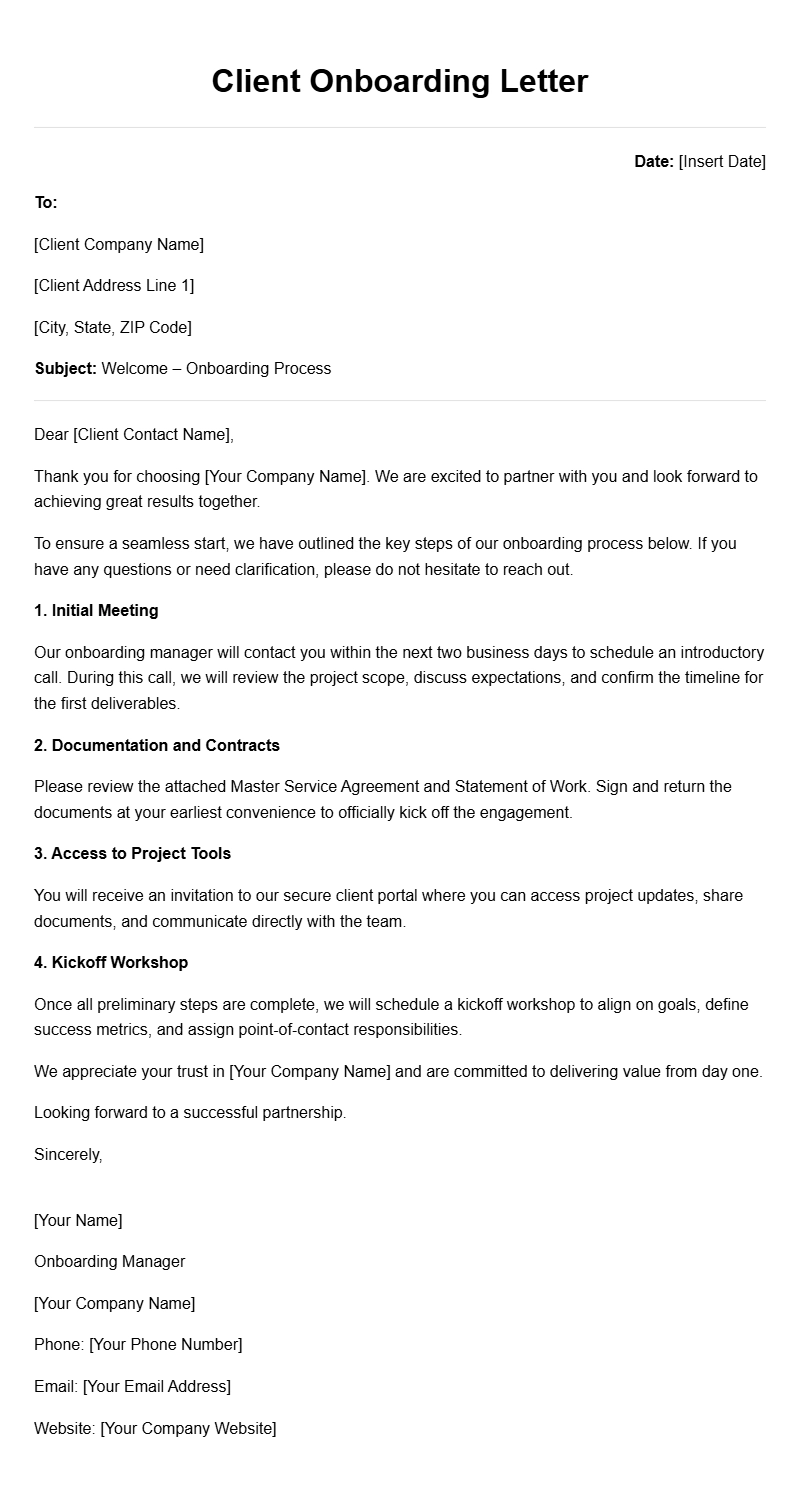 Client Onboarding Letter Templates: Ready-to-Use Samples