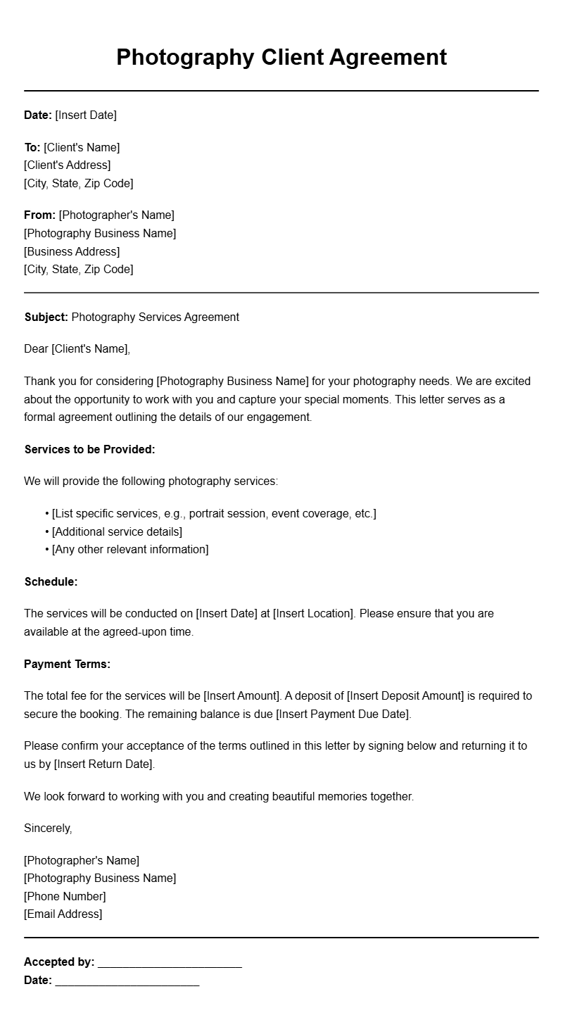 Client to Photographer Letter Templates for Every Occasion