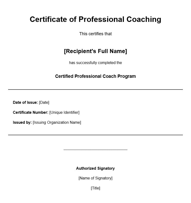 Sample Coach Certificates to Inspire Your Certification Journey