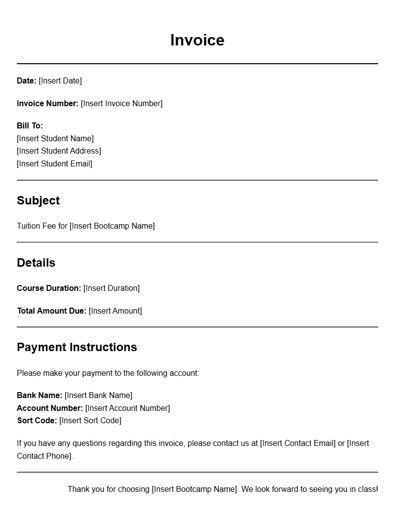 Essential Coding Bootcamp Invoice Templates for Your Business