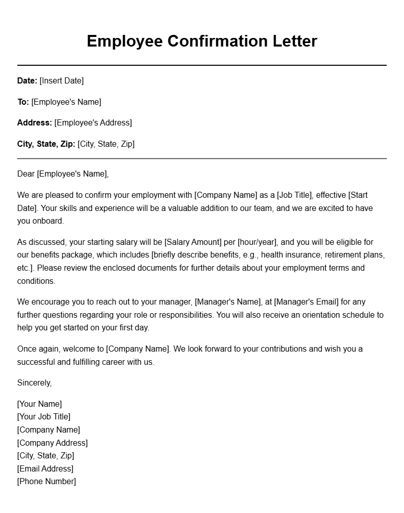 Essential Company to Employee Letter Templates