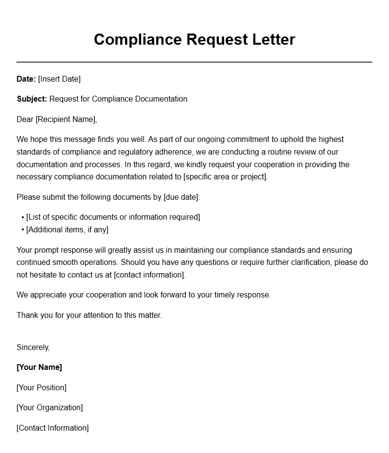 Effective Compliance Request Letter Templates for Your Business