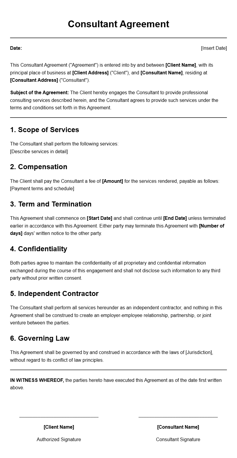 Consultant Agreement Letter Templates for Your Business Needs