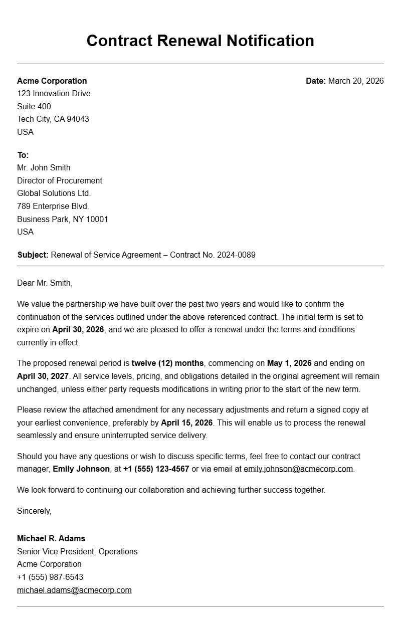 Contract Renewal Letter Samples & Templates