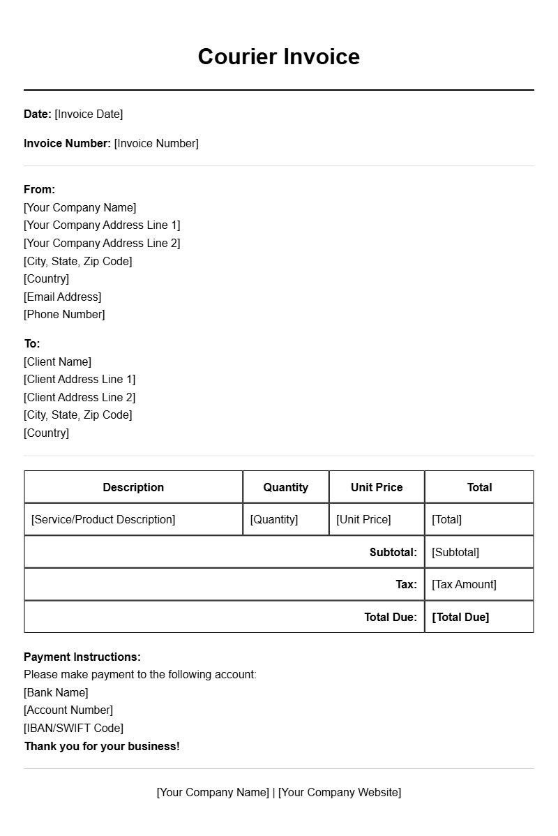 Courier Invoice Templates for Efficient Billing Solutions