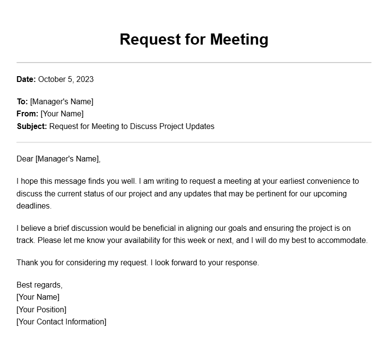 Coworker to Manager Letter Templates for Effective Communication
