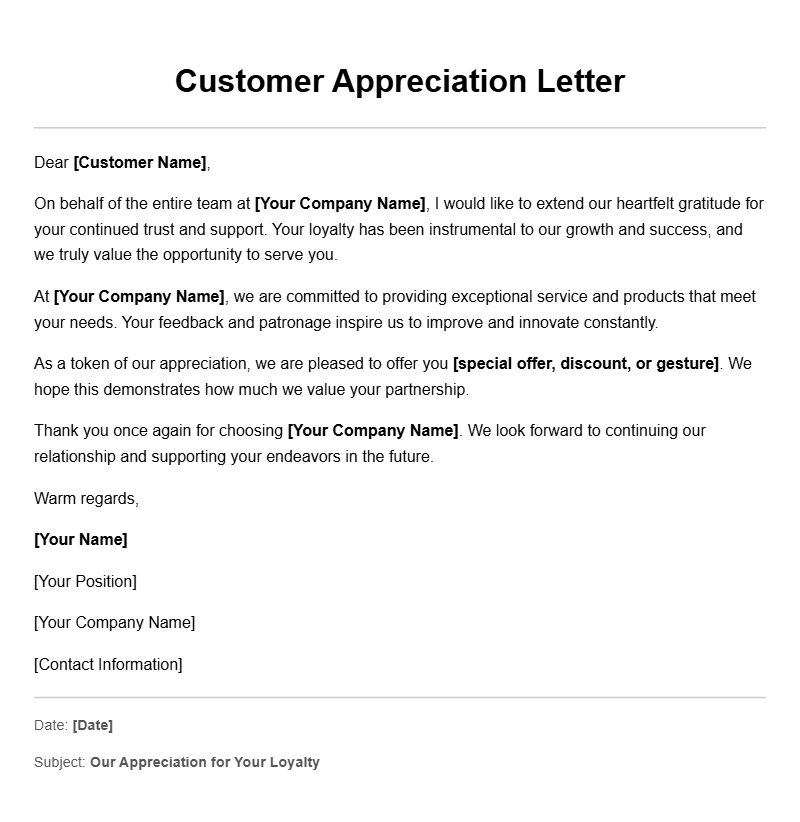 Helpful Customer Appreciation Letter Templates for Every Business