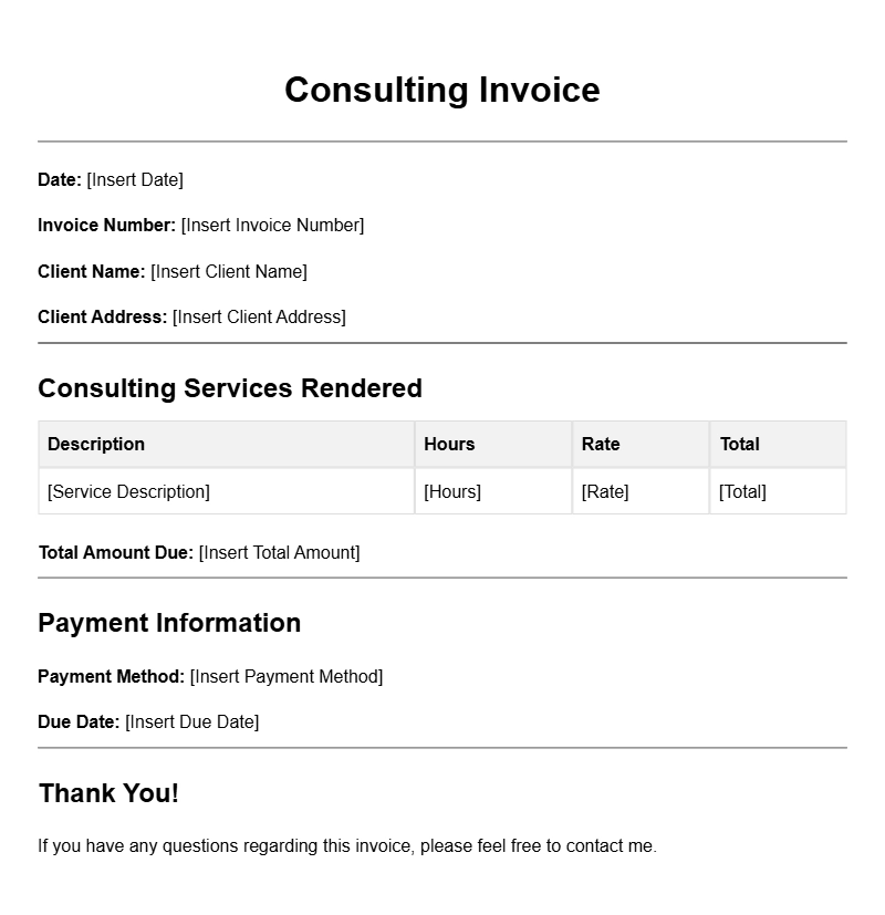Daily Consulting Invoice Templates for Easy Billing