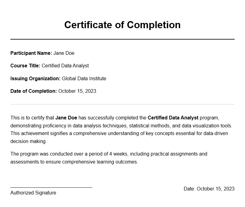 Sample Data Analyst Certificates to Guide Your Certification Path