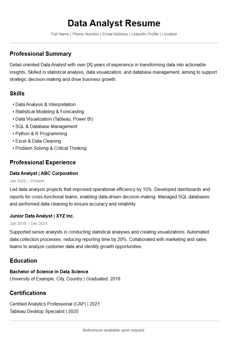 Best Data Analyst Resume Templates to Showcase Your Skills