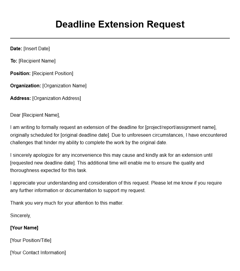 Effective Deadline Extension Letter Templates for Various Needs