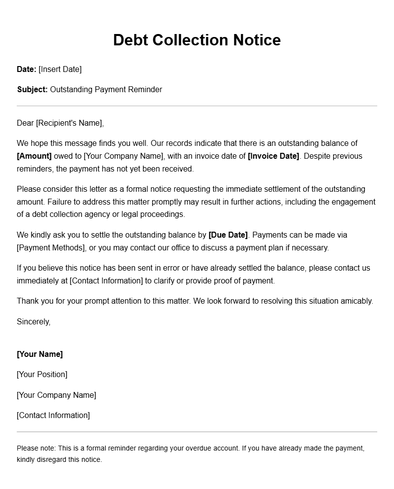 Effective Debt Collection Letter Samples for Your Business