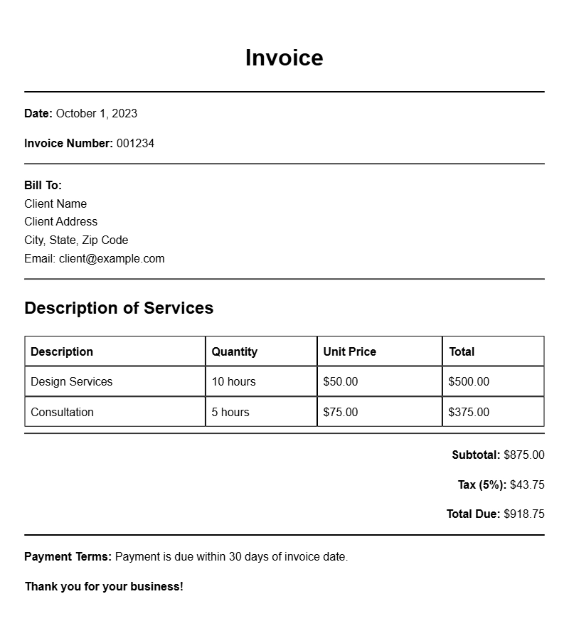 Stylish Designer Invoice Templates for Your Business Needs