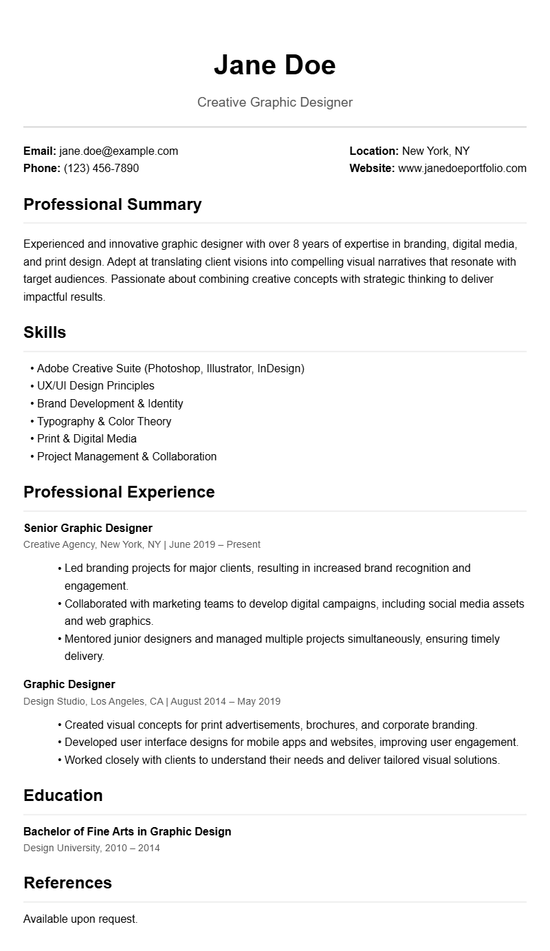Creative Designer Resume Templates to Showcase Your Skills