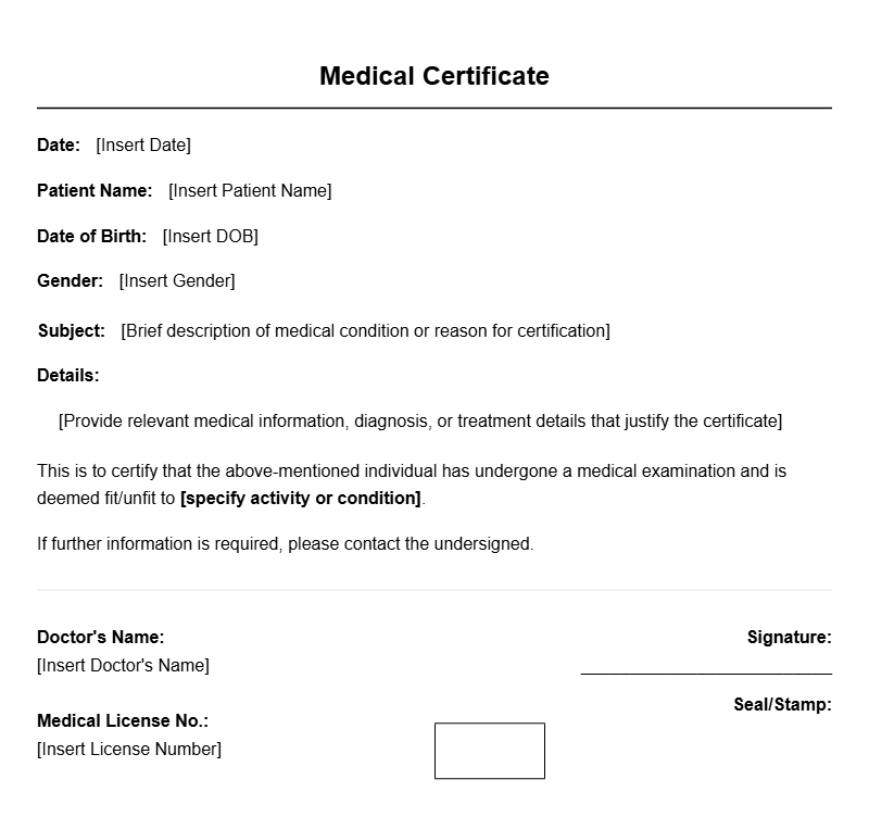 Professional Doctor Certificate Templates for Healthcare use