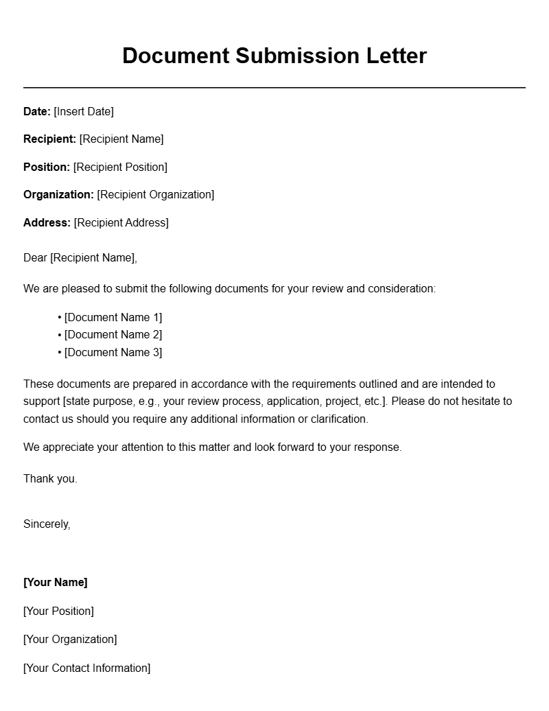 Effective Document Submission Letter Templates for Various Needs