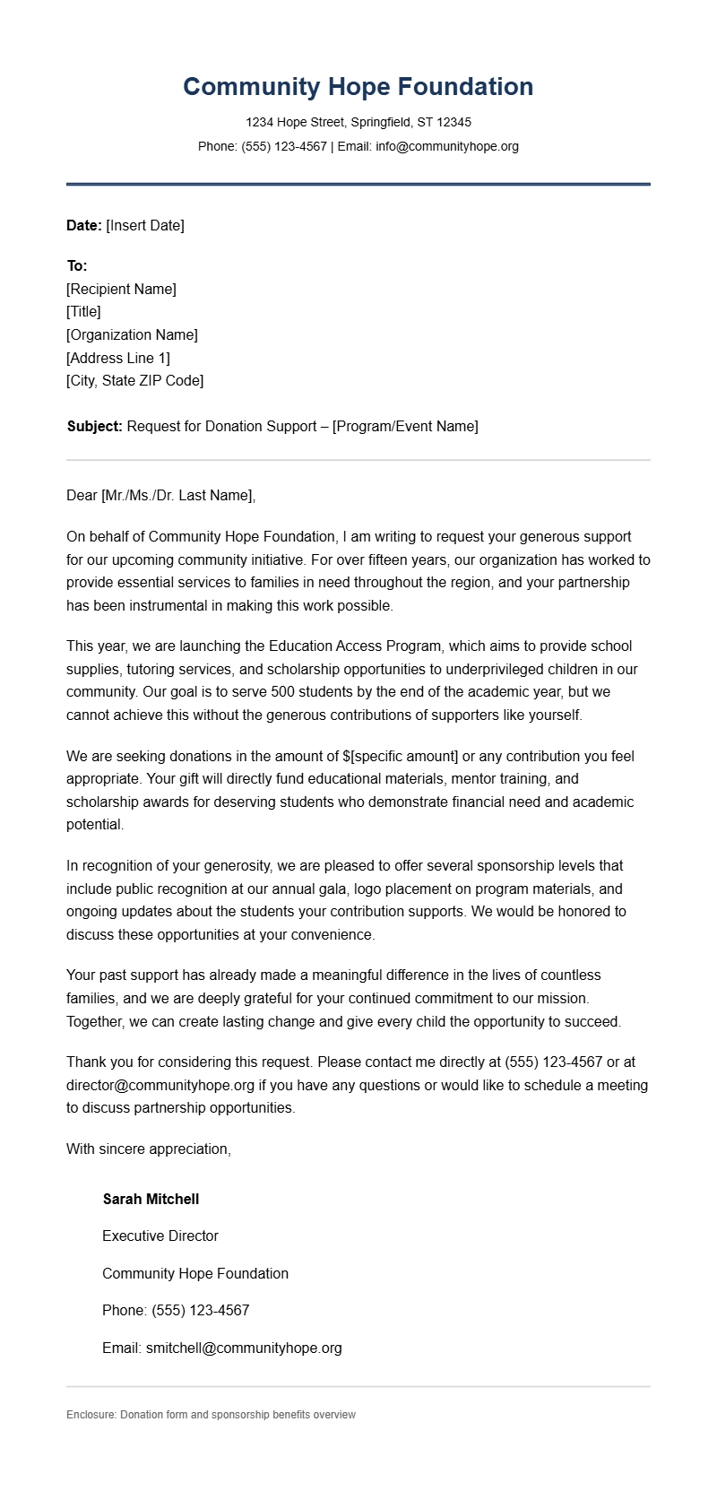 Donation Request Letter Templates and Examples