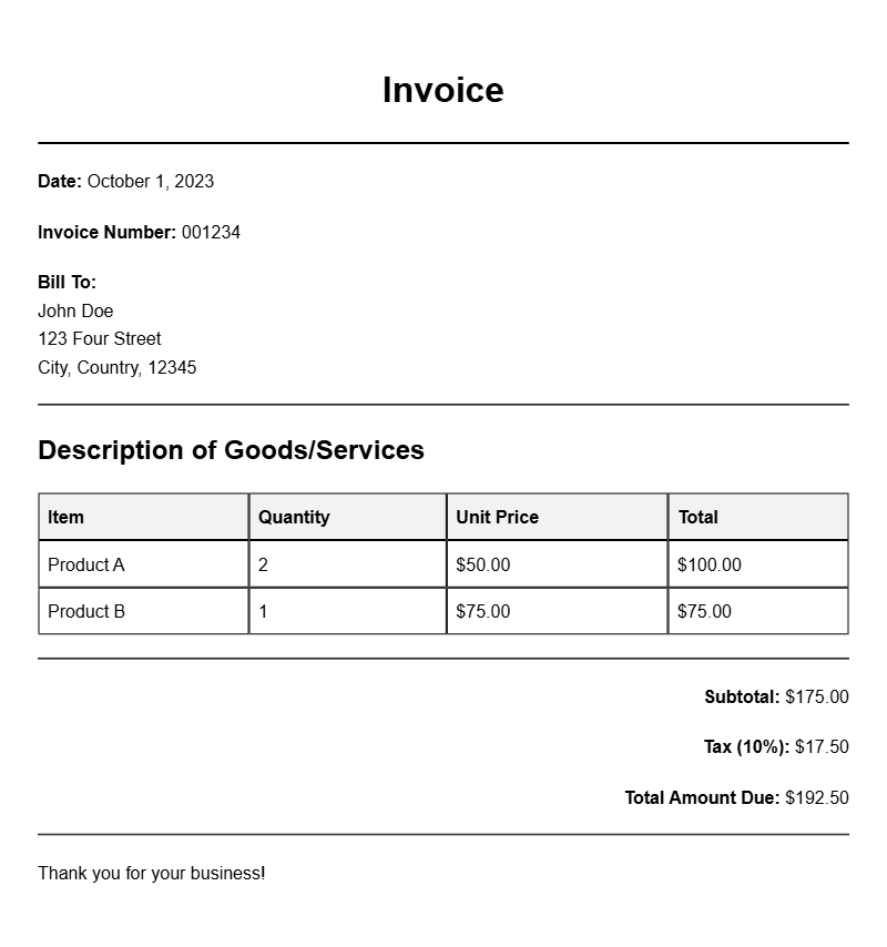 Essential Dropshipping Invoice Templates for Your Business