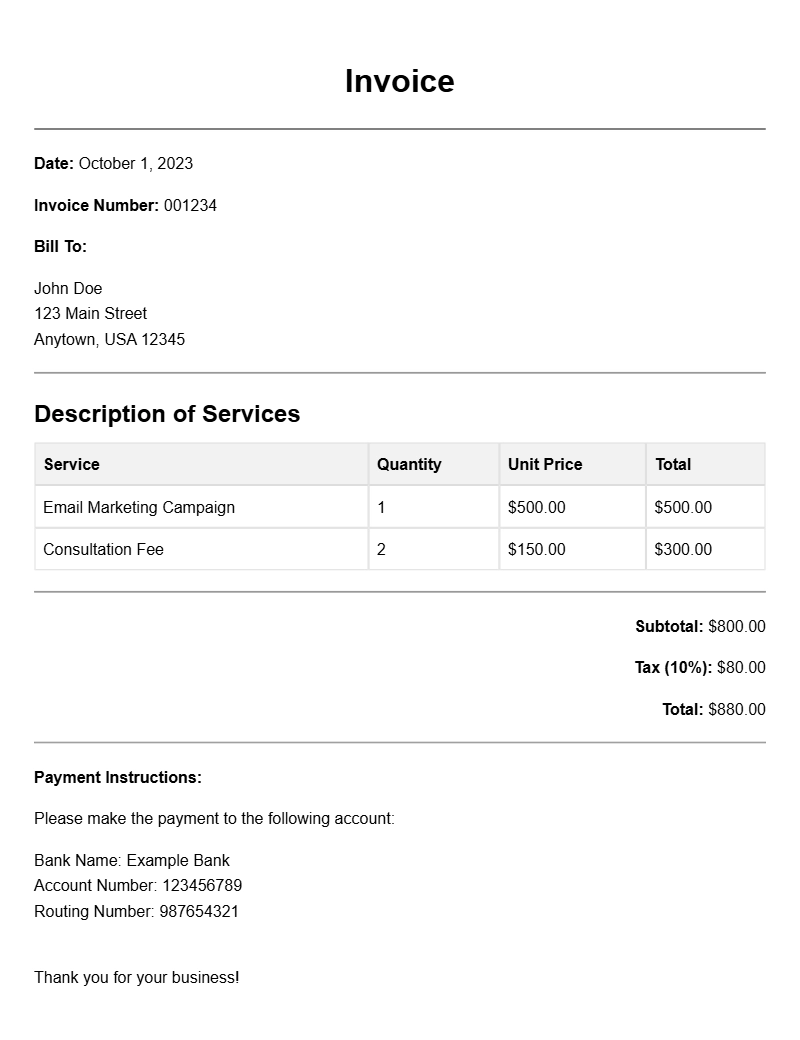 Effective Email Marketing Invoice Templates for Your Business