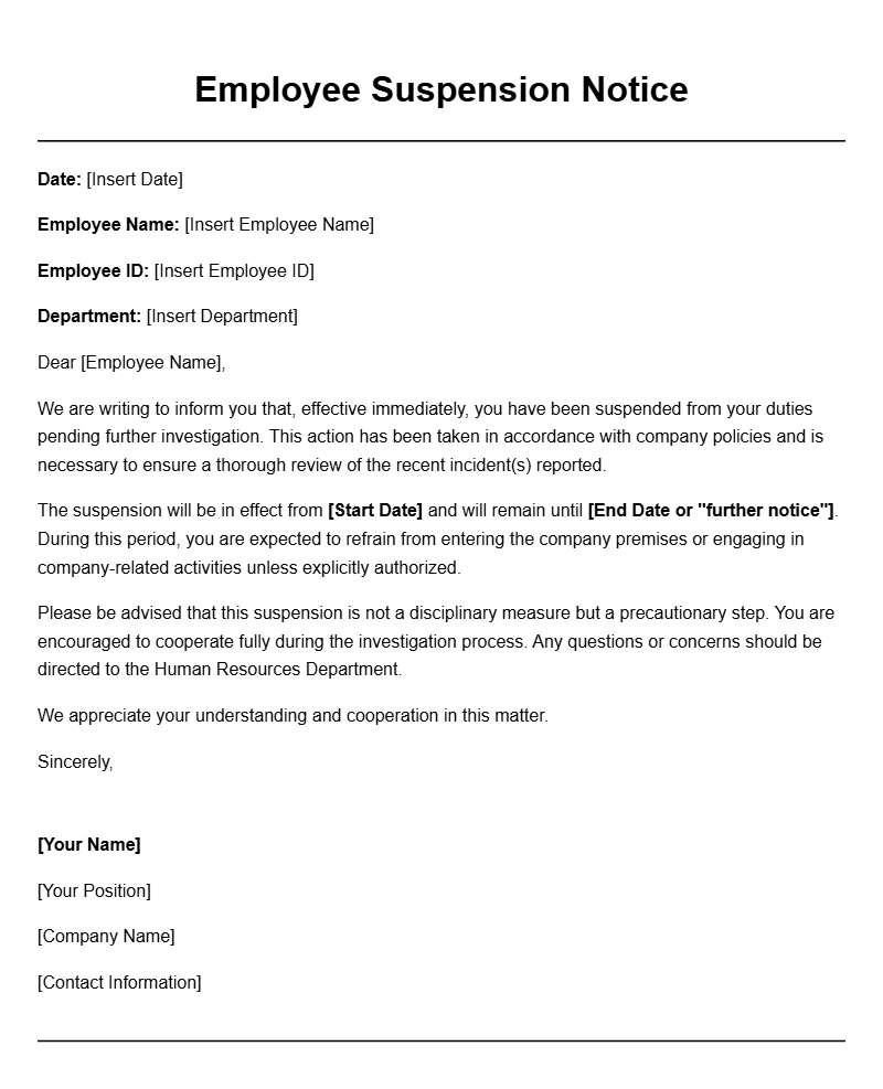 Sample Employee Suspension Letters for Effective Communication
