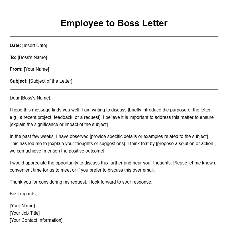 Effective Employee to Boss Letter Templates for Every Situation