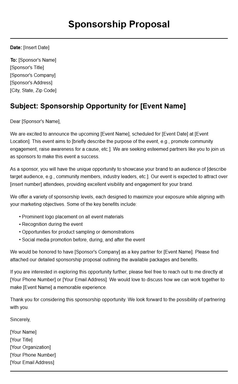 Event Organizer Sponsorship Letter Templates for Success