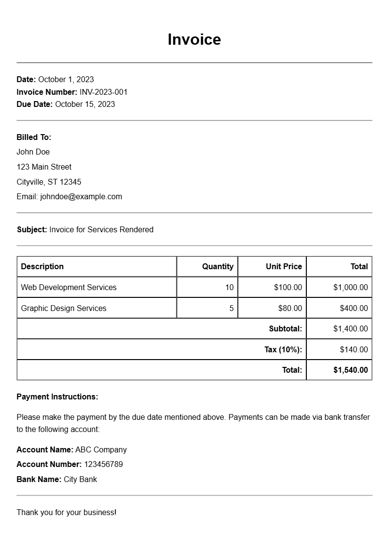 Expo Invoice Samples for Your Business Needs