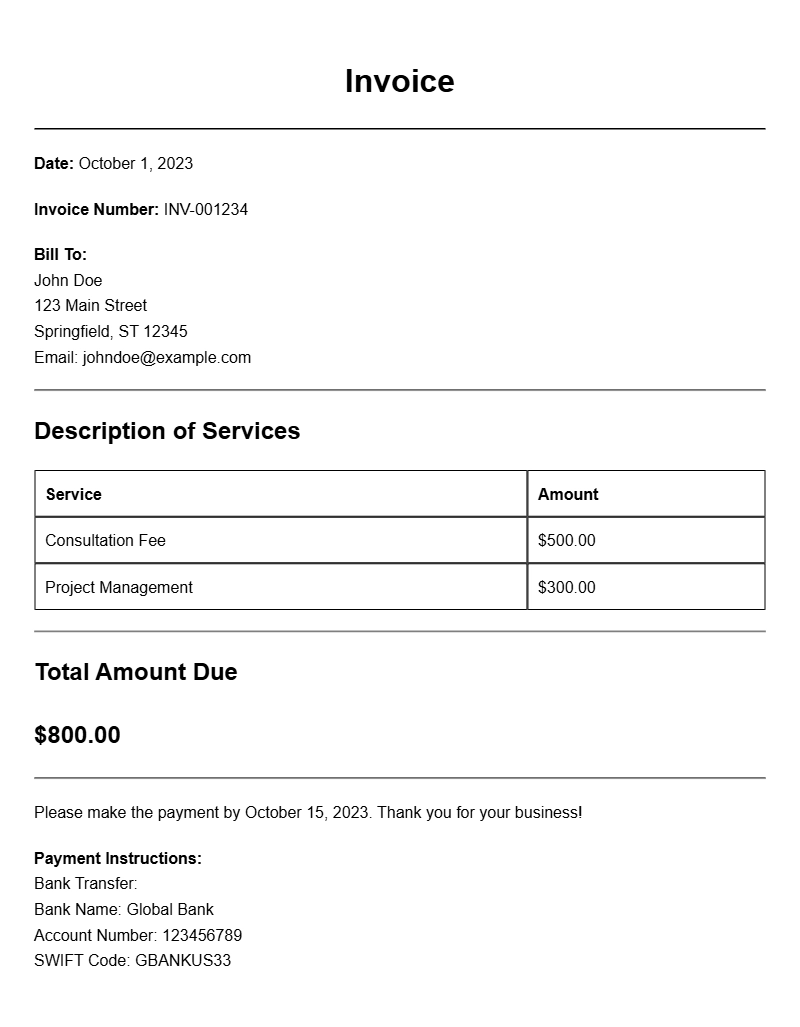Flat Rate Invoice Samples for Easy Billing Solutions