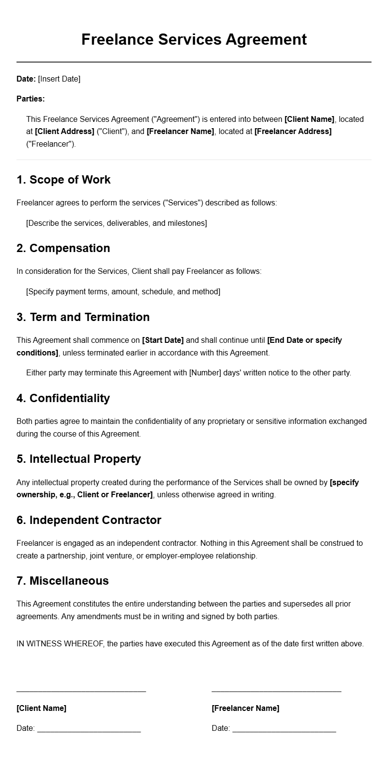 Free Freelance Agreement Letter Templates for Professionals Free Freelance Agreement Letter Templates for Professionals