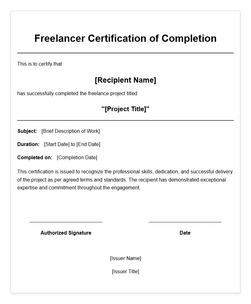 Free Freelancer Certificate Templates for Professional Recognition