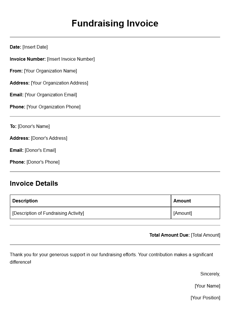Fundraising Invoice Templates for Your Nonprofit Needs