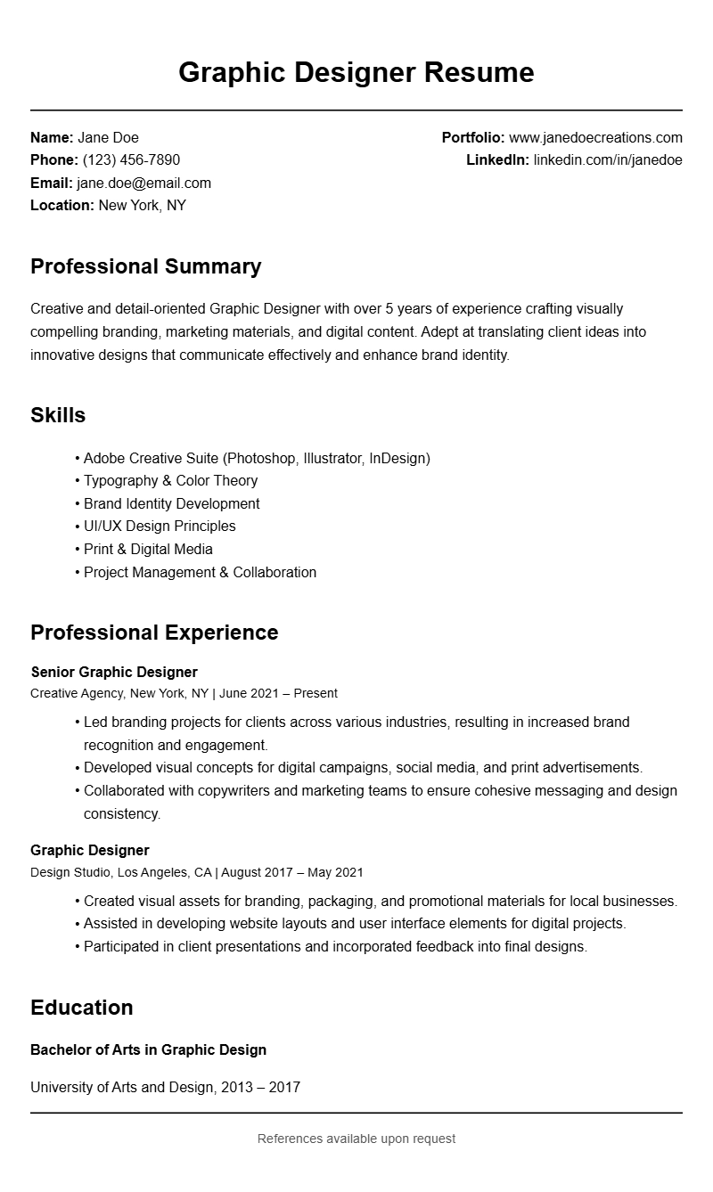 Graphic Designer Resume Samples to Showcase Your Skills