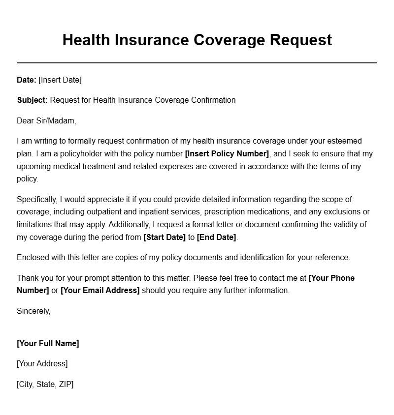 Sample Health Insurance Request Letters for Your Needs