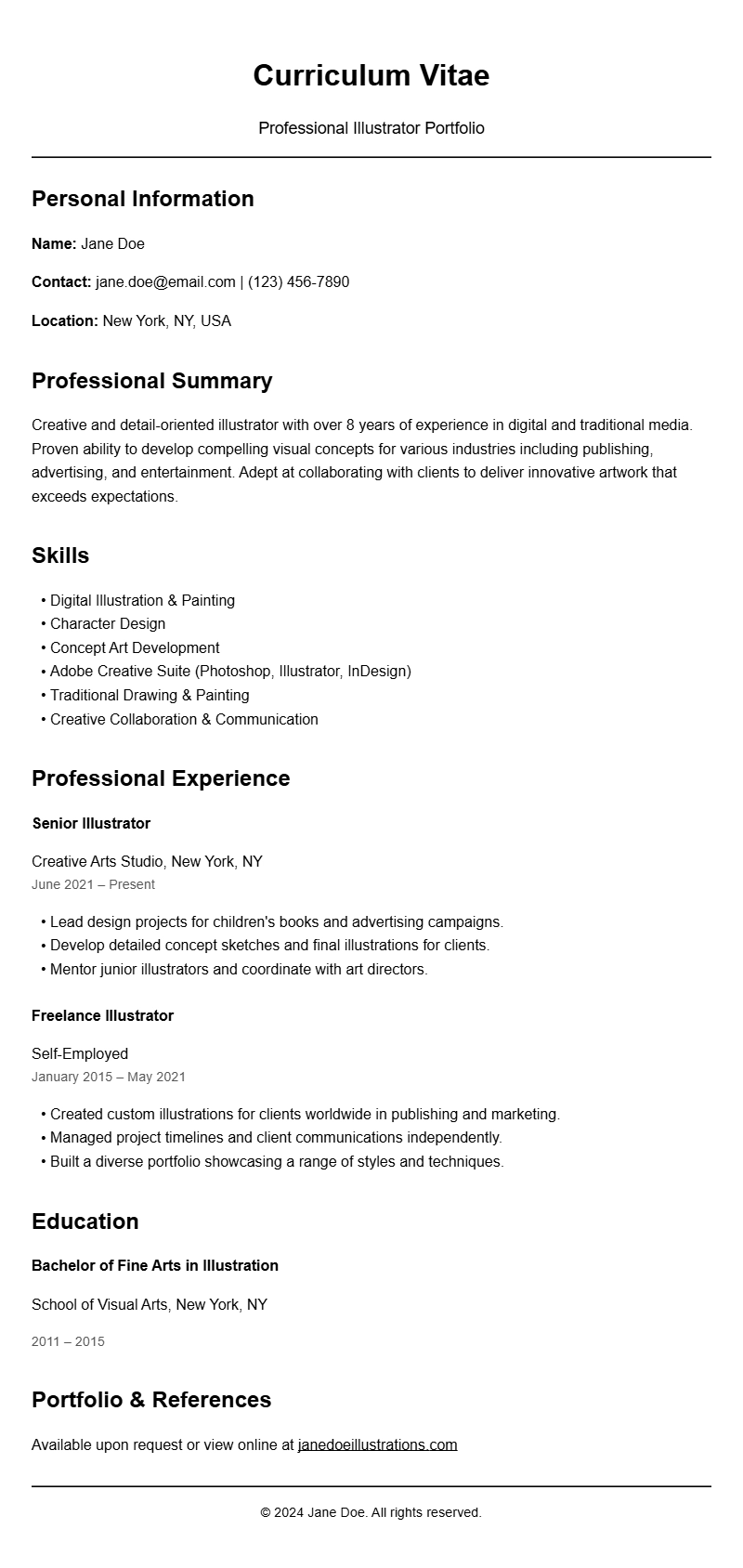 Illustrator Resume Samples to Showcase Your Creative Skills