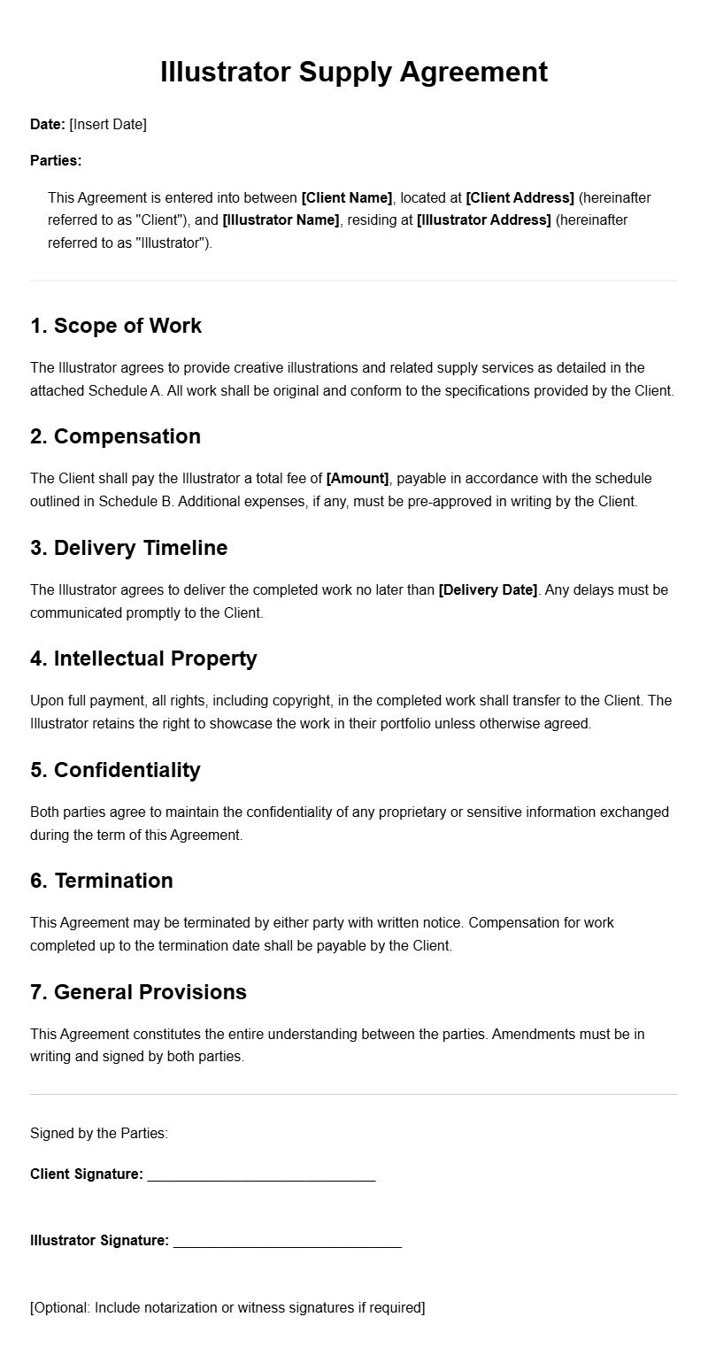 Illustrator Supply Agreement Templates for Seamless Contracts