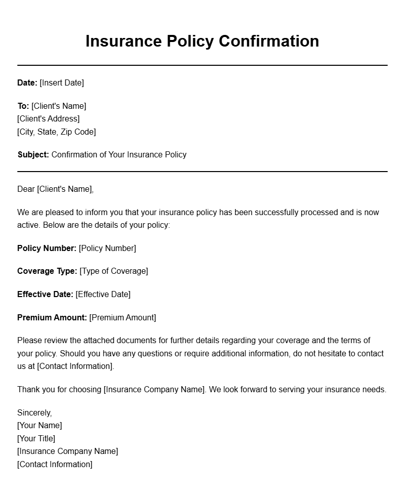 Insurance Company Client Letter Templates for Easy Use