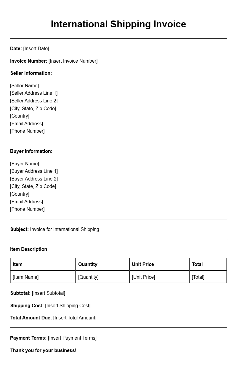 International Shipping Invoice Templates for Your Business