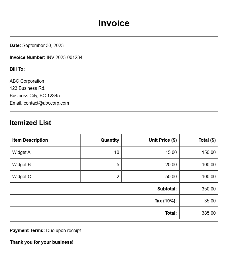 Effective Inventory Management Invoice Samples for Your Business
