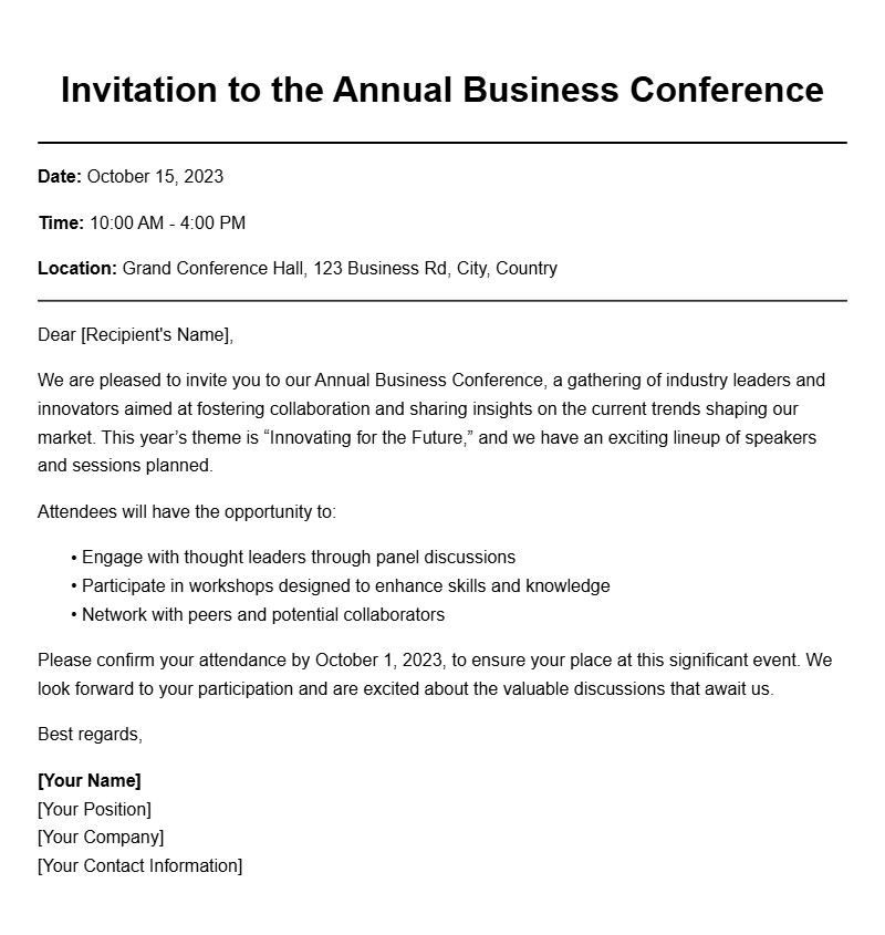 Invitation Letter Samples: Examples for Every Occasion