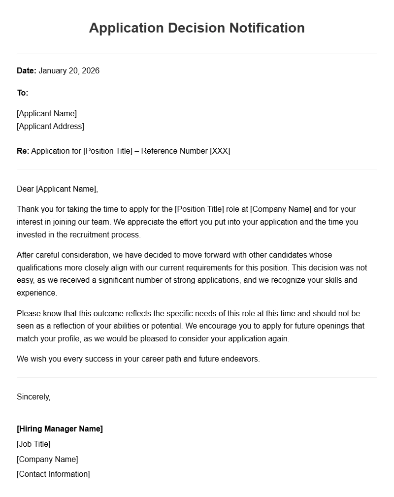 Job Rejection Letter Templates and Examples